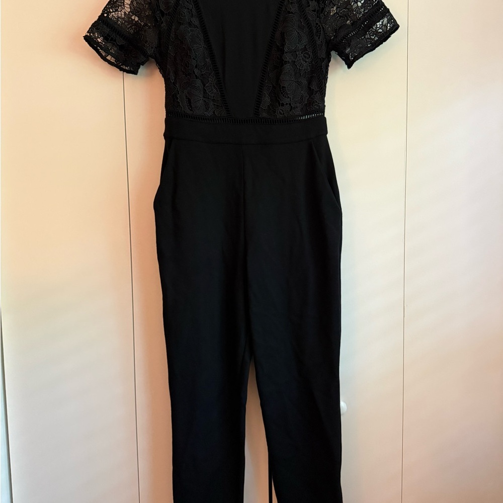 French Connection Black Lace Jumpsuit, 6